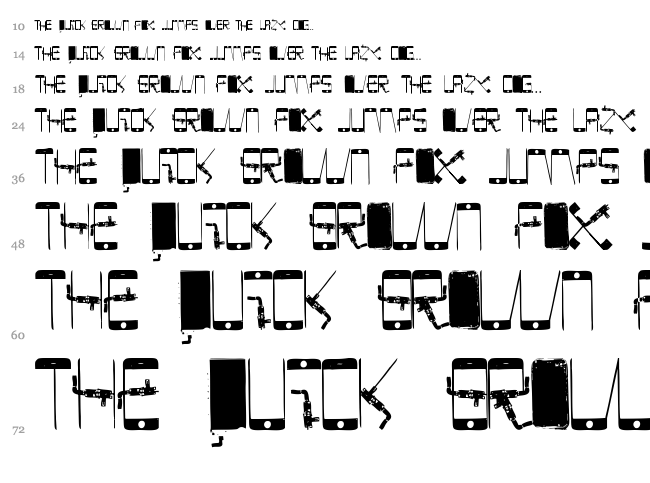 Phone Scan font waterfall